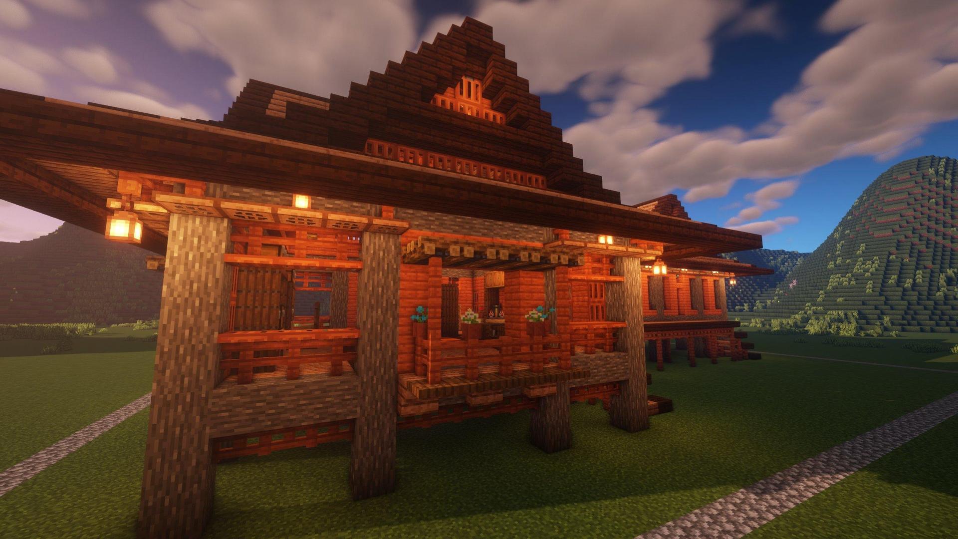 心得 草原建築 南洋高腳屋 Minecraft 我的世界 當個創世神 哈啦板 巴哈姆特