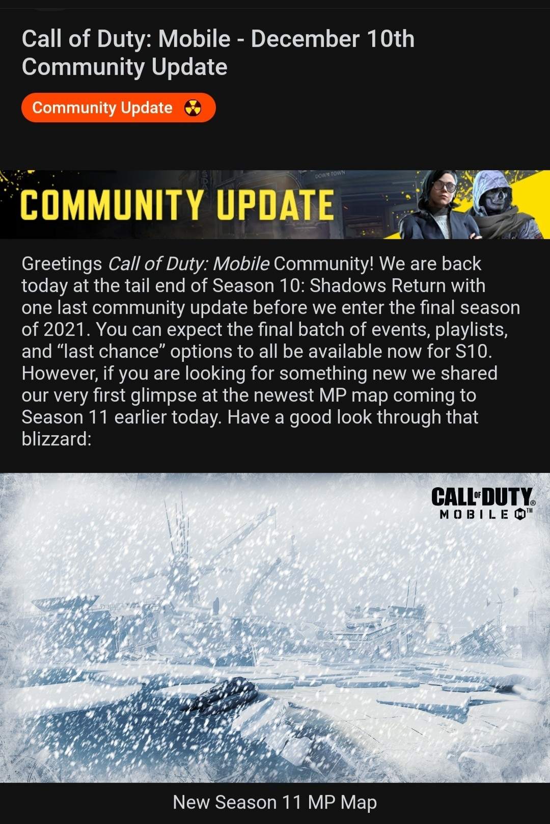 Call of Duty: Mobile - January 18th Community Update : r/CallOfDutyMobile