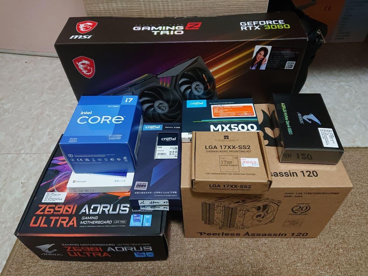 心得】I7 12700F, Z690I AORUS, RTX 3060 Z TRIO, SUGO15 新電腦開箱簡