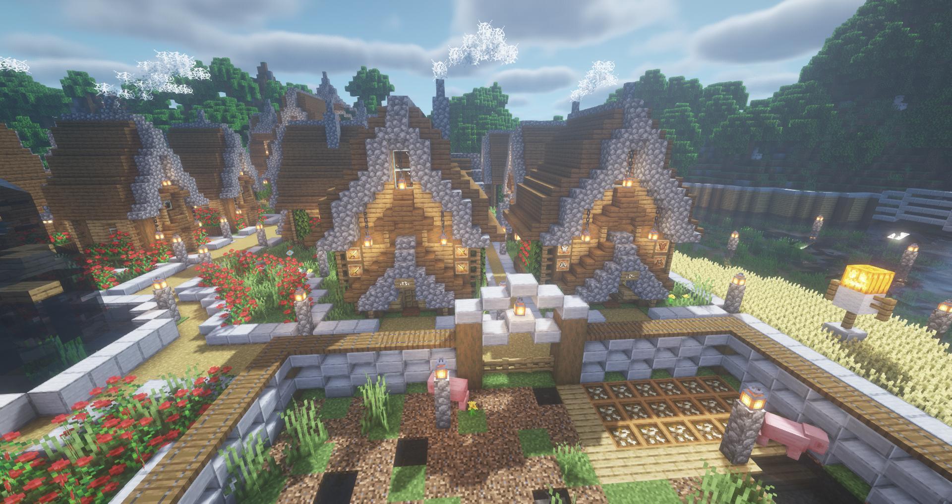 心得 餅乾貓的建築分享 中世紀村莊 島嶼建築1 圖多注意 Minecraft 我的世界 當個創世神 哈啦板 巴哈姆特