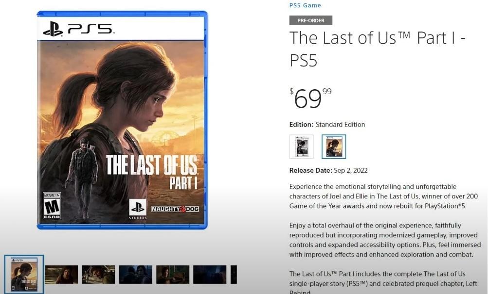 情報】THE LAST OF US 出PS5版和steam版了售價為69.99USD @PS4