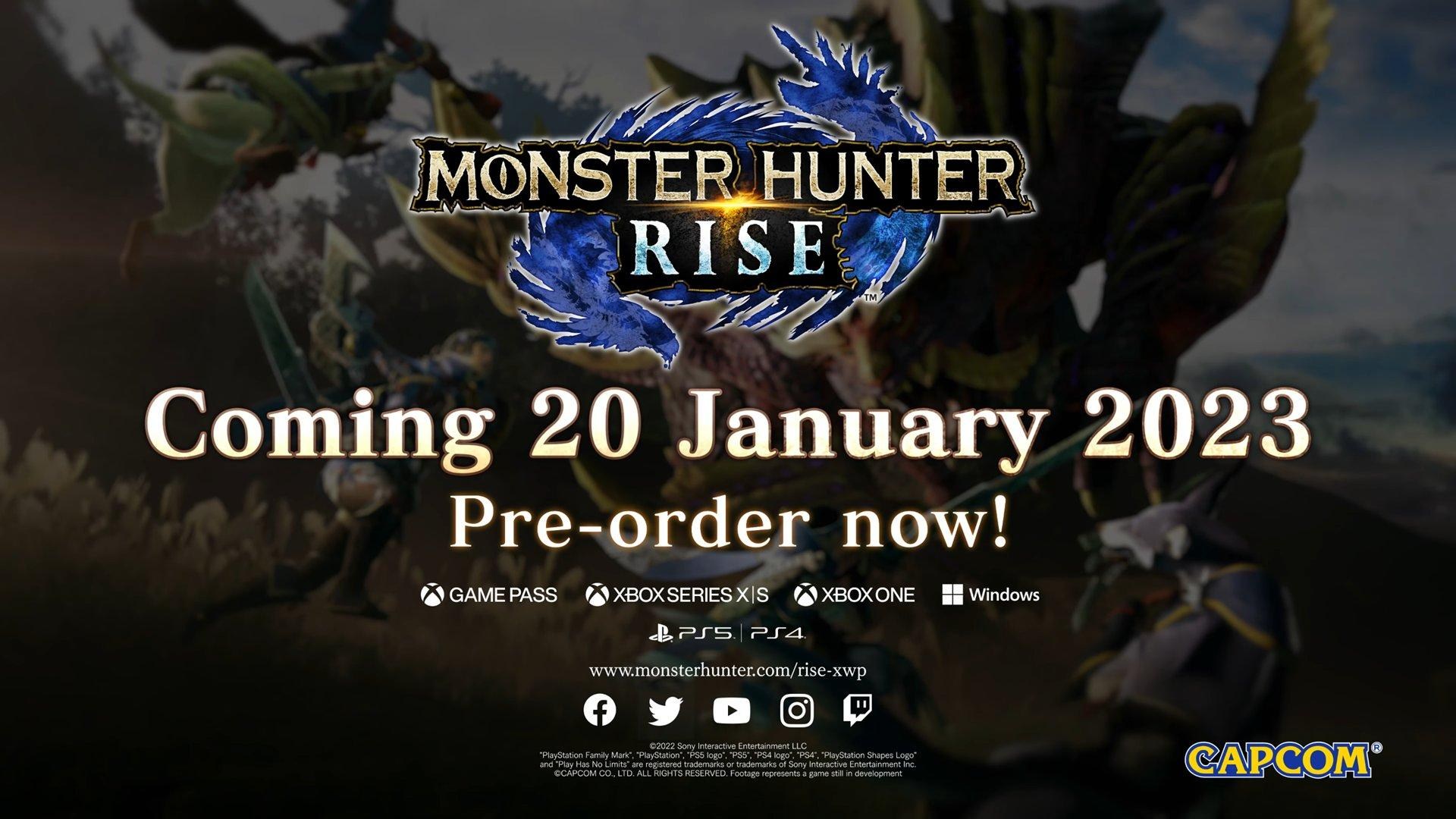 Caçadas emocionantes esperam por você em Monster Hunter Rise, que chega  para PS5 e PS4 em 20 de janeiro de 2023 – PlayStation.Blog BR