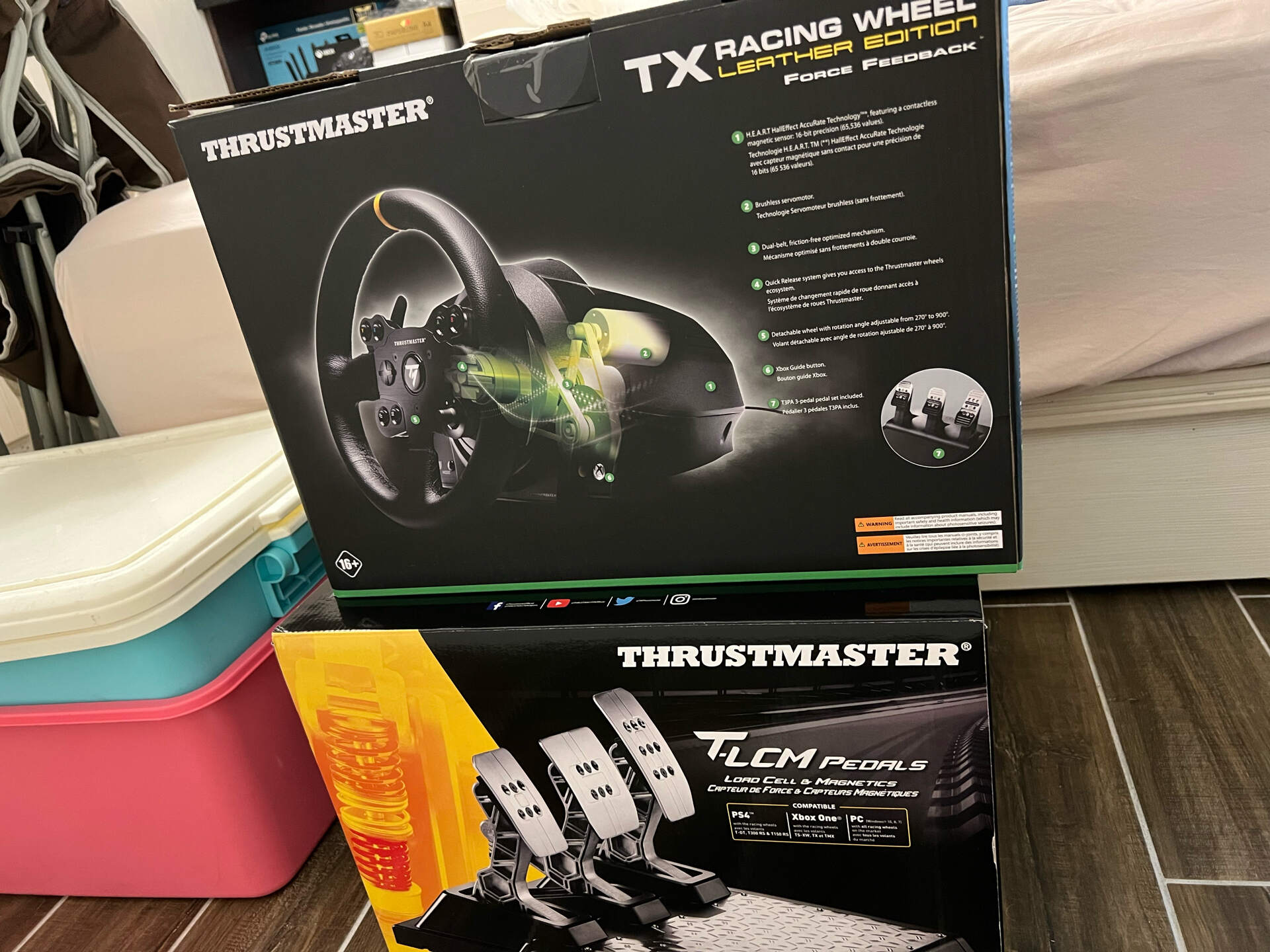 【其他】Thrustmaster TX RACING WHEEL 賽車方向盤 (PC Xbox)+TLCM踏板+賽車架 @ACG二手交易板 哈 ...