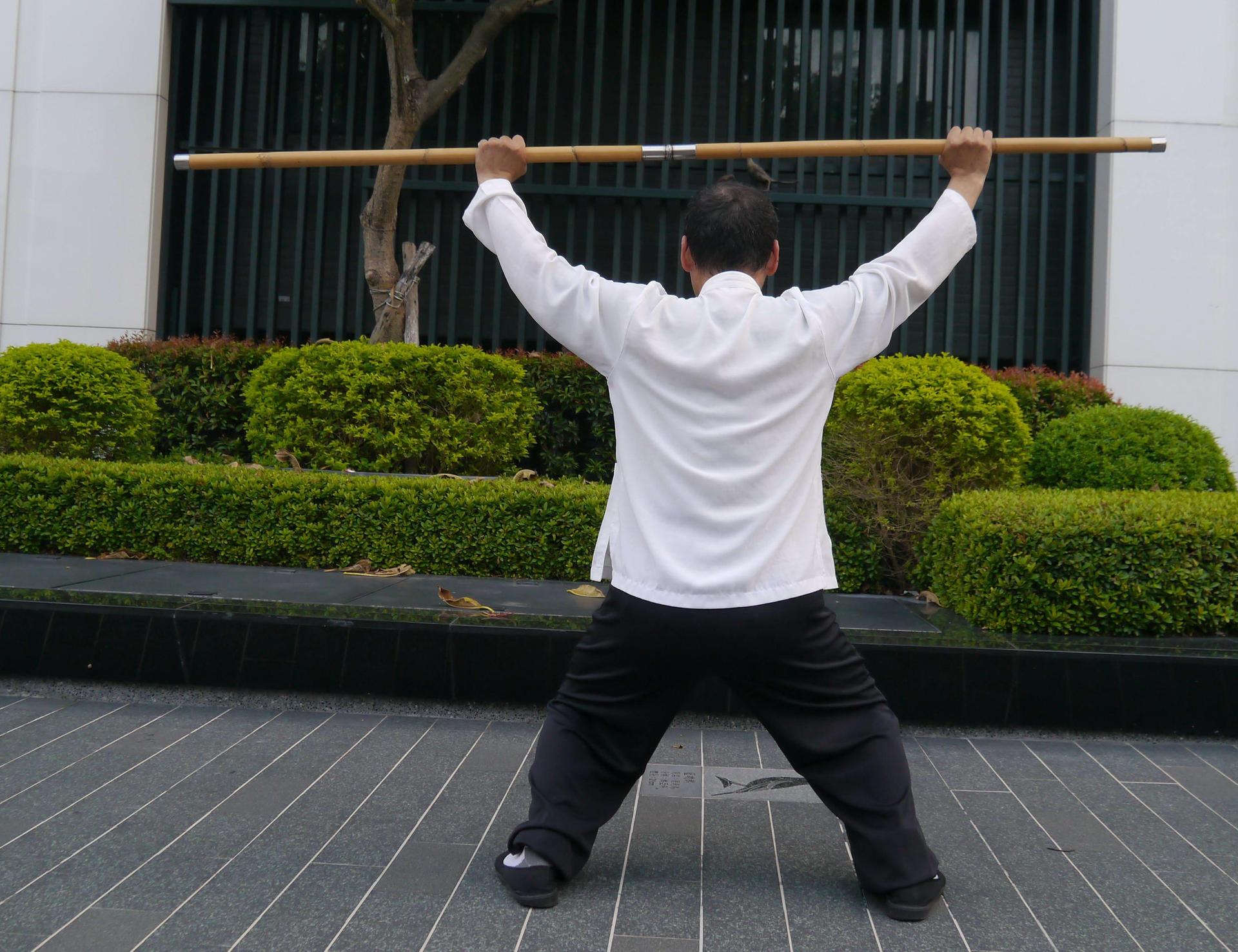 [達人專欄] 熊門太祖棍～42進步進擊棍、43退步掃後棍、44左進雪花蓋頂、45轉身左靠棍 - lkkchl2022的創作 - 巴哈姆特