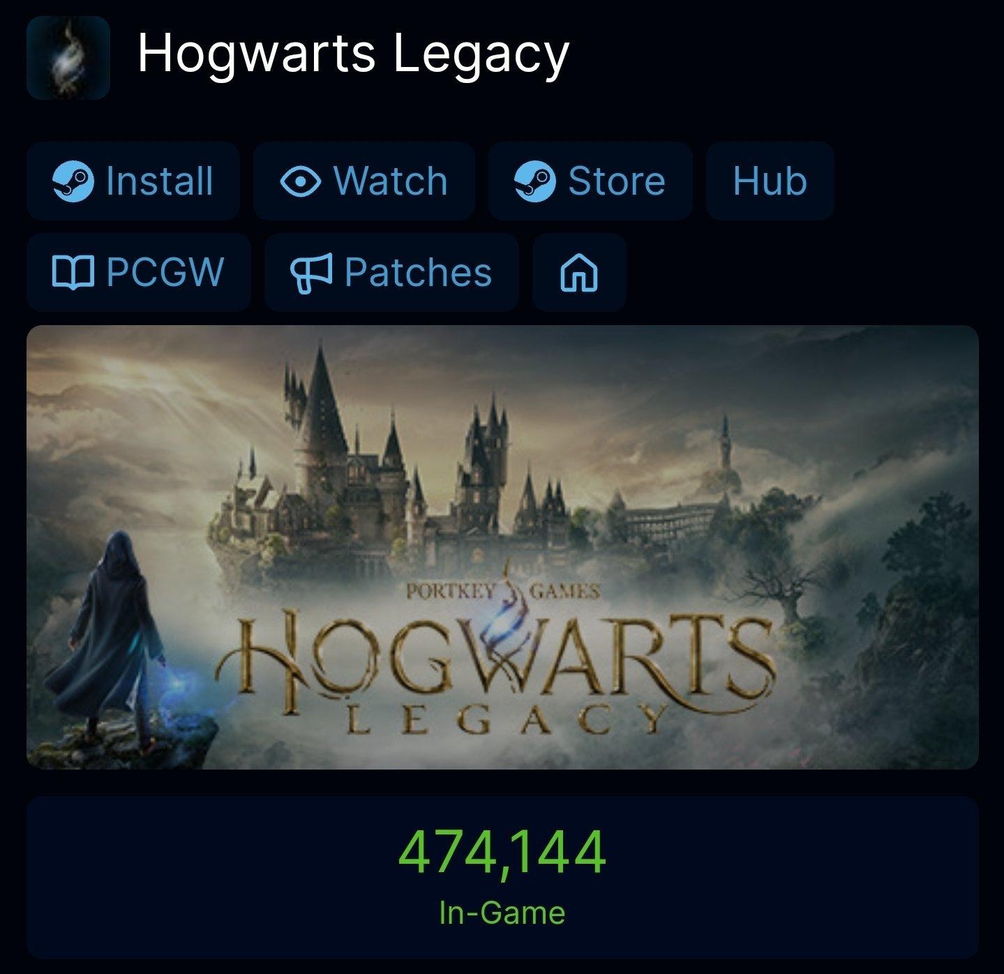 《霍格华兹的传承》抢先体验人数48万，为Steam第二高插图