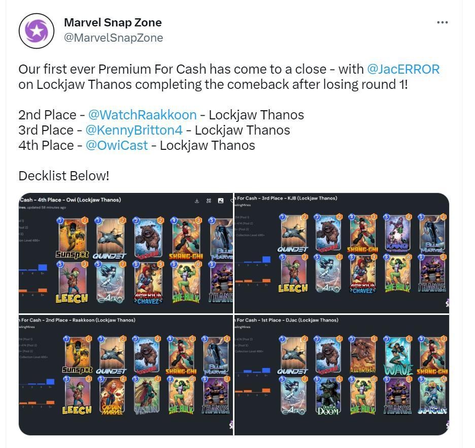 情報】Snapzone國外比賽牌組介紹@MARVEL SNAP 哈啦板- 巴哈姆特