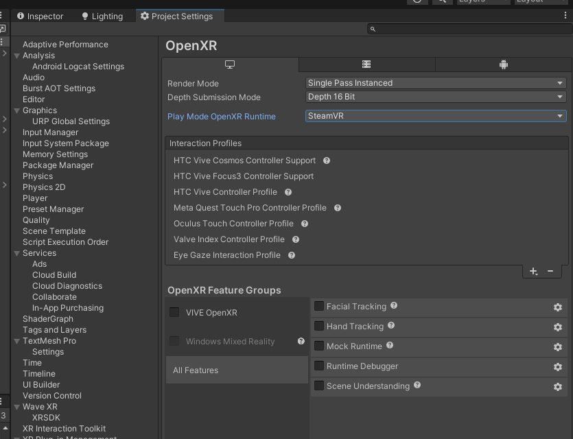  openxr plugin pc steamvr unity 