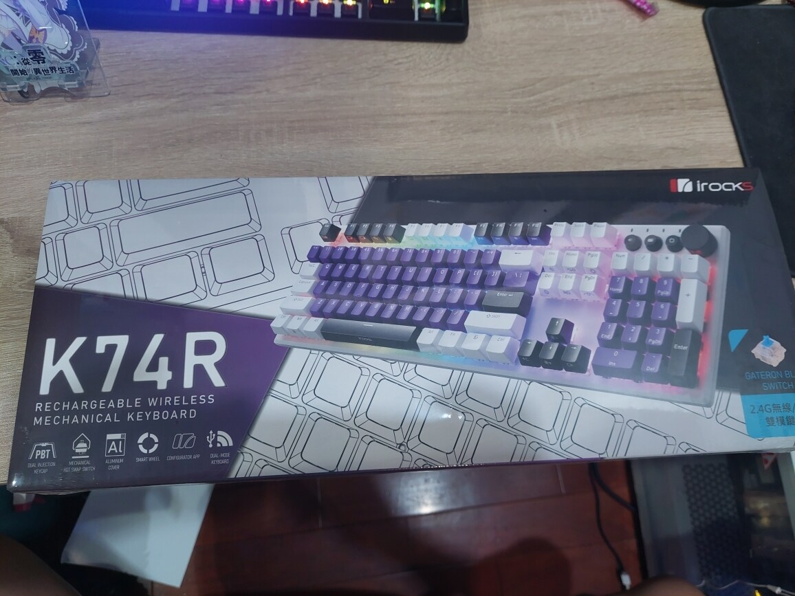 【問題】IROCKS K74R 白紫晶 青軸鍵盤開箱分享 @電腦應用綜合討論 哈啦板 - 巴哈姆特