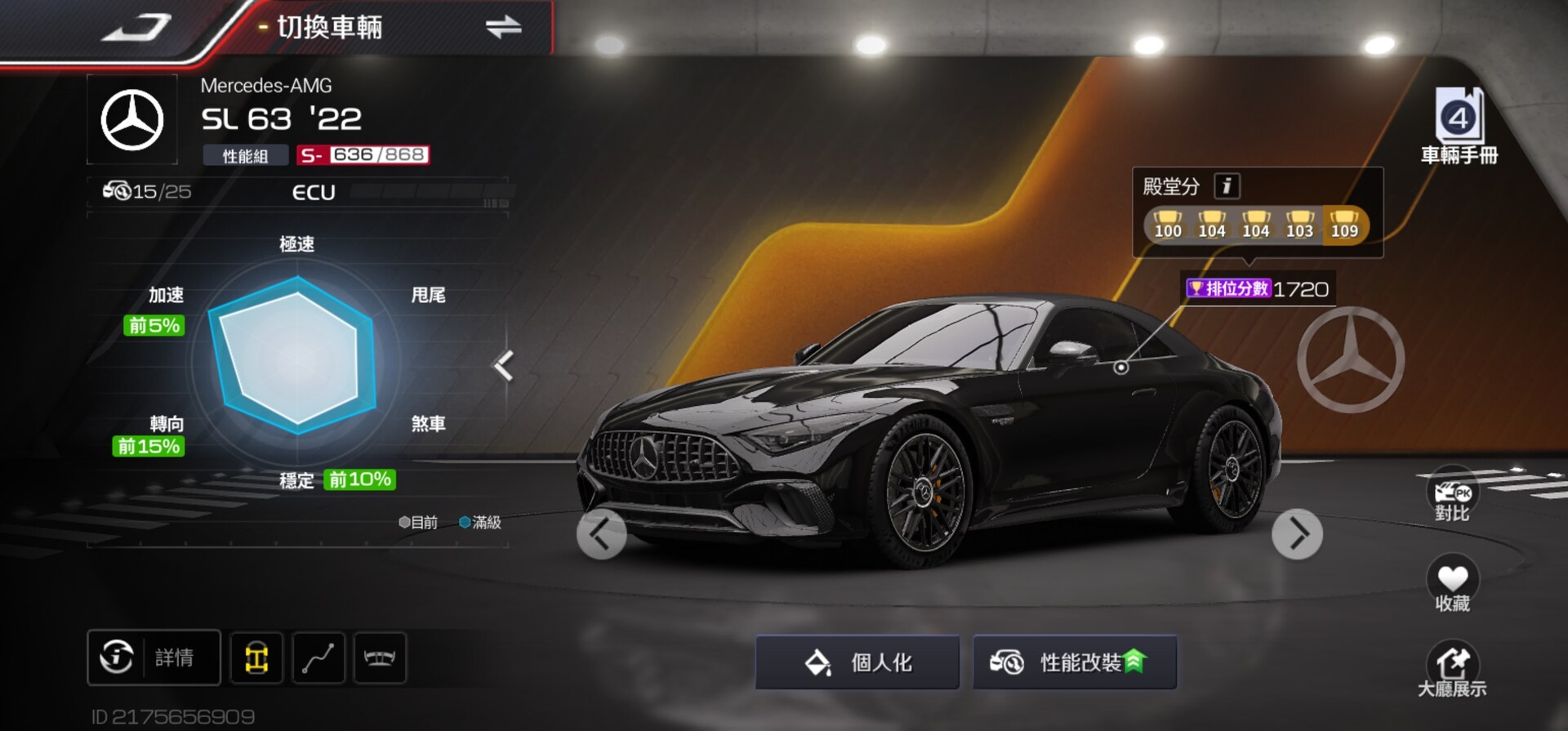 【心得】賓士SL63沒升滿，也能殿堂破百分!? @巔峰極速 Racing Master 哈啦板 - 巴哈姆特