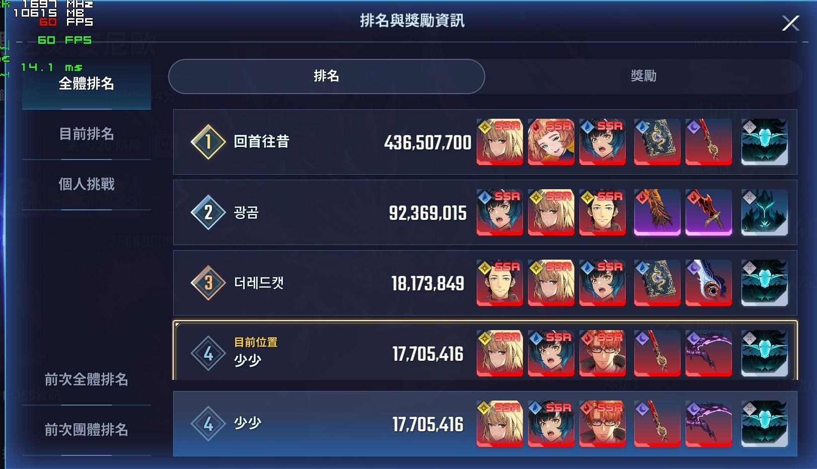 閒聊】分享一下破滅王座排名@我獨自升級：ARISE 哈啦板- 巴哈姆特