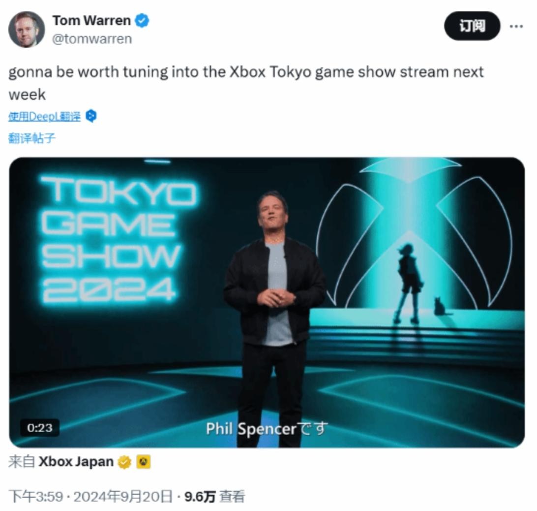 【情報】The Verge記者Tom Warren：今年TGS上的Xbox展會將值得關注 @Xbox / Xbox Series X 哈啦板 ...