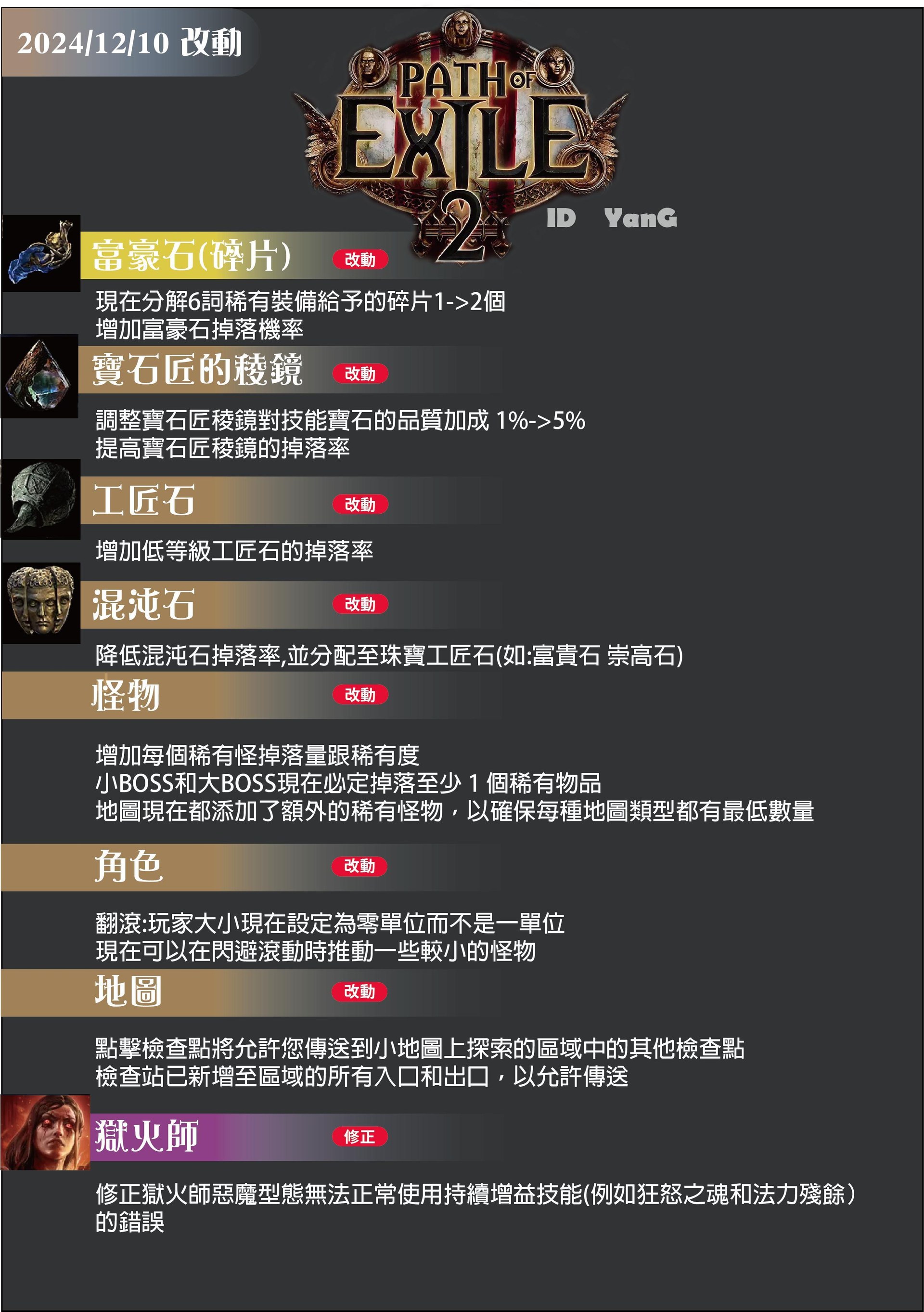 【情報】POE2 調整 技能 OR 其他改動資訊(2024/12/12更) @流亡黯道 Path of Exile 哈啦板 - 巴哈姆特
