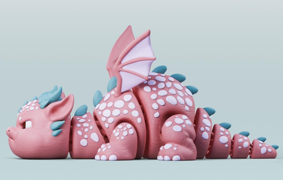 🐉 Flexi Dragon・Free STL File for 3D printing・Cults, image size:1200x765