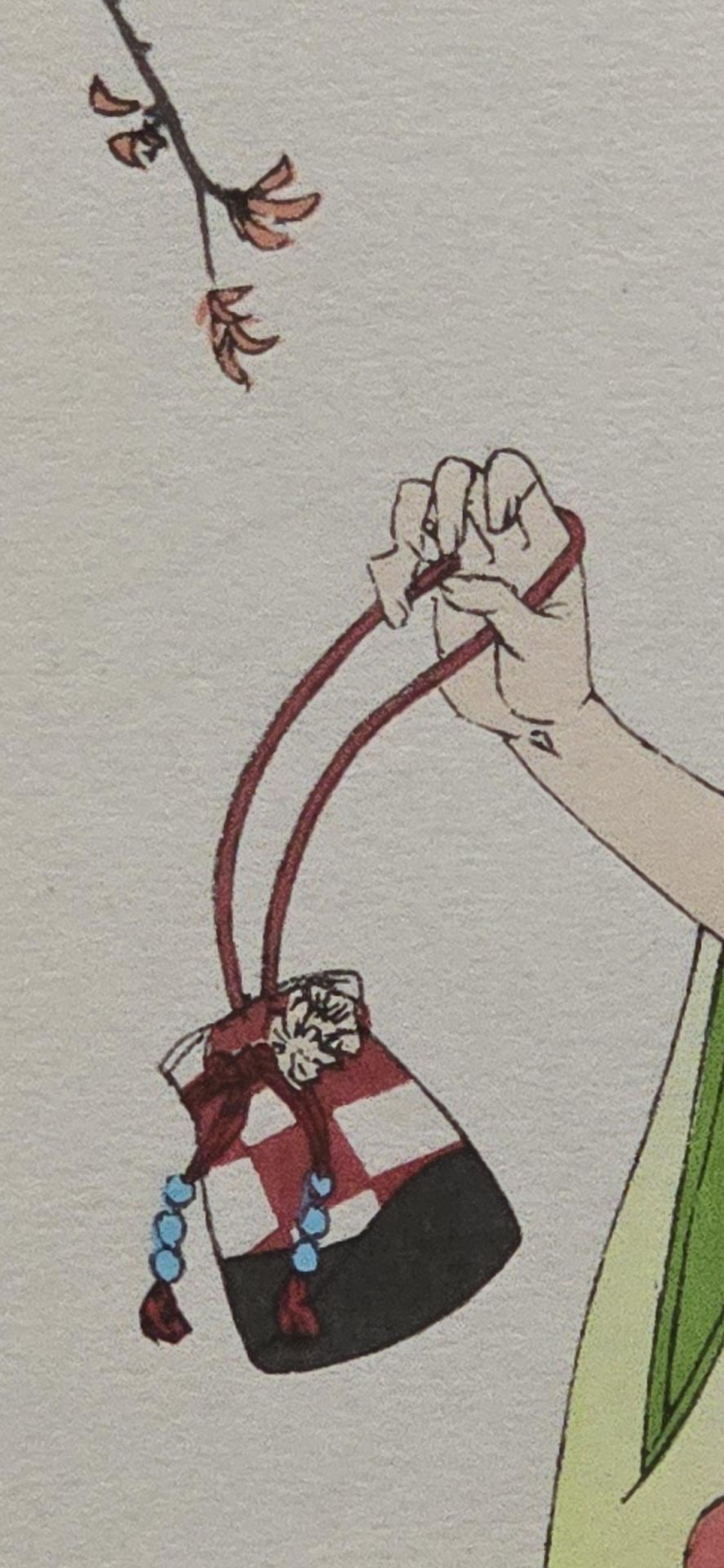 狼と香辛料　浮世絵木版画「狼桜美人図」 初版 狼と香辛料』ホロの浮世絵“狼桜美人図”が目にも鮮やかな新緑ver.で受注