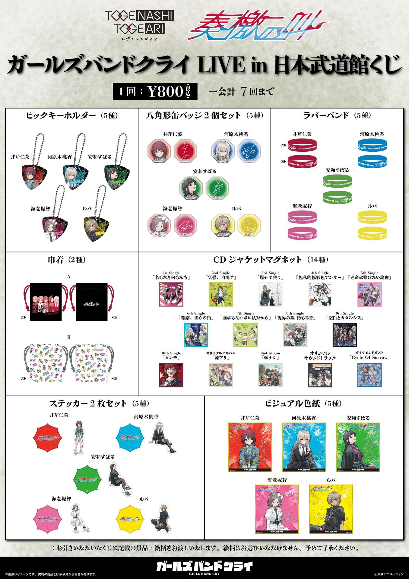 情報】《TOGENASHI TOGEARI》 LIVE in 日本武道館“奏檄の叫” 販