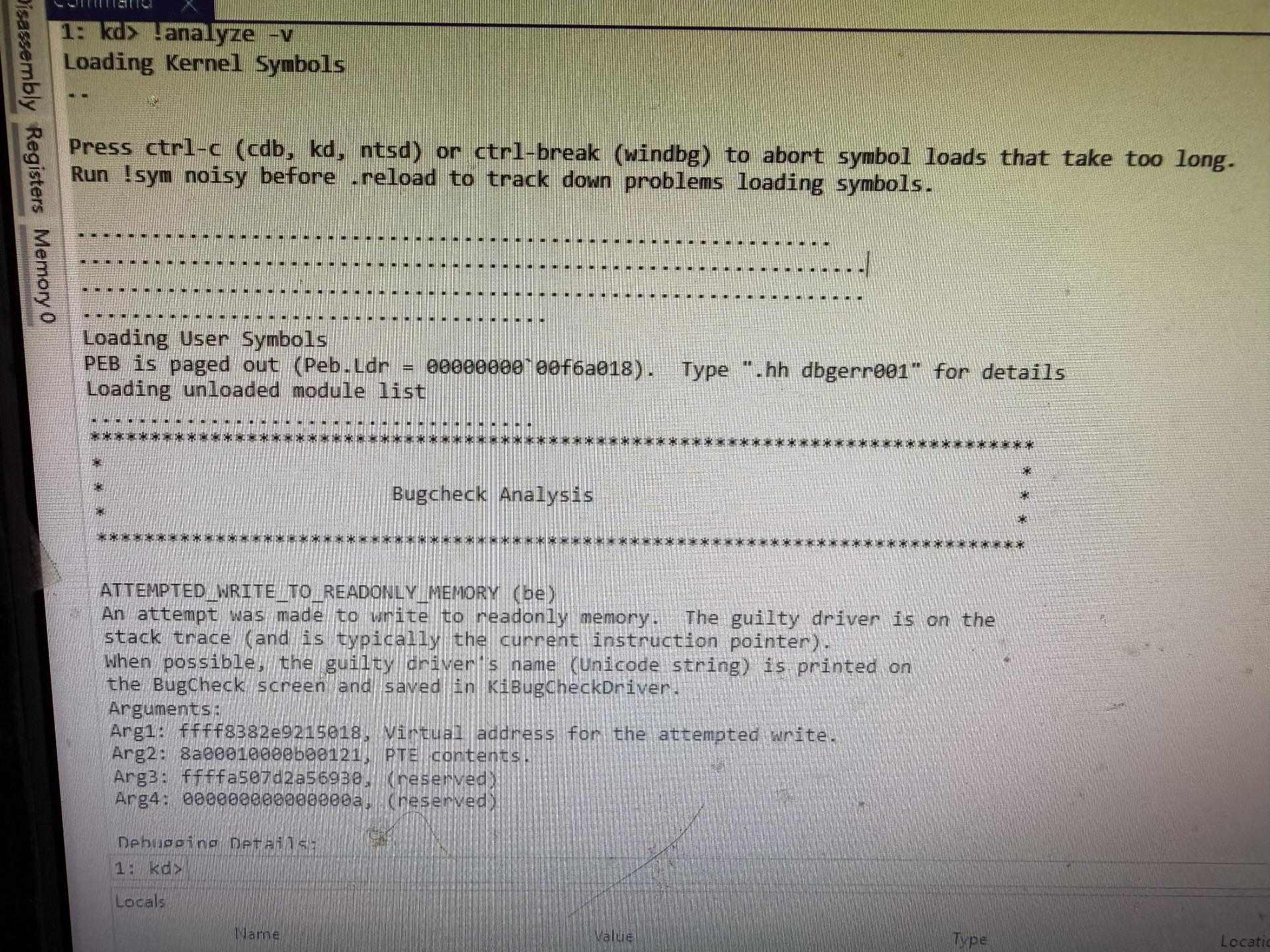 【問題】ATTEMPTED_WRITE_TO_READONLY_MEMORY (be) @電腦應用綜合討論 哈啦板 - 巴哈姆特