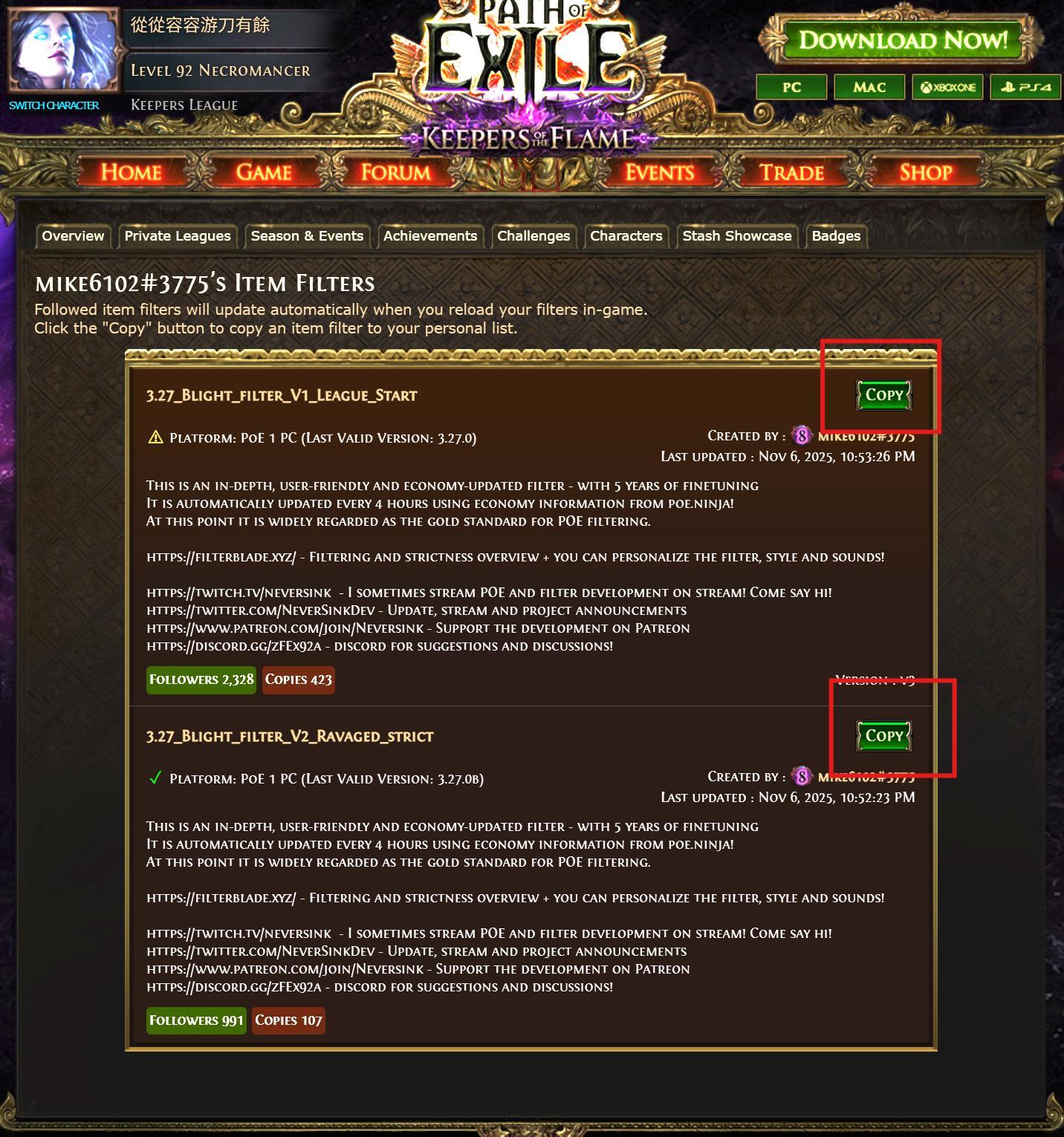 RE:【心得】[3.27] 凋落AFK特化型-統帥之鏈召喚(中老年友善/ 懶人流派) @流亡黯道Path of Exile 哈啦板- 巴哈姆特